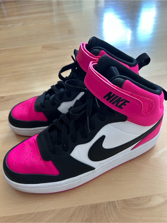 Nike Shoes - Nike High-Top Sneakers in Black, White & Hot Pink